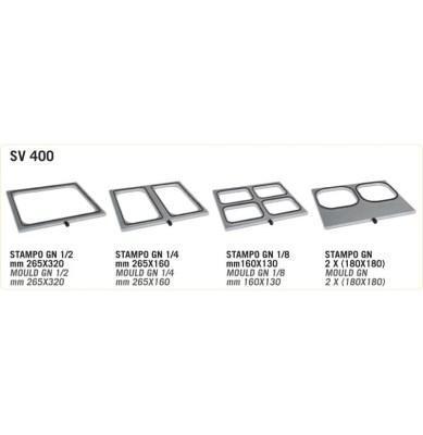 FORMA STAMPO GN 1/8 160/130 mm, ČTYŘI OTVORY - SV 400 DIGIT